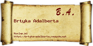 Brtyka Adalberta névjegykártya
